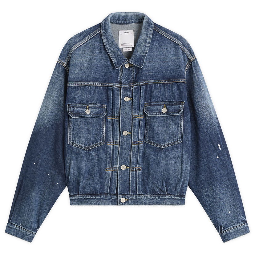 Jakna visvim Social Sculpture 101 Paint Splatter Denim Jacket Modra | 0125205006002-DEN