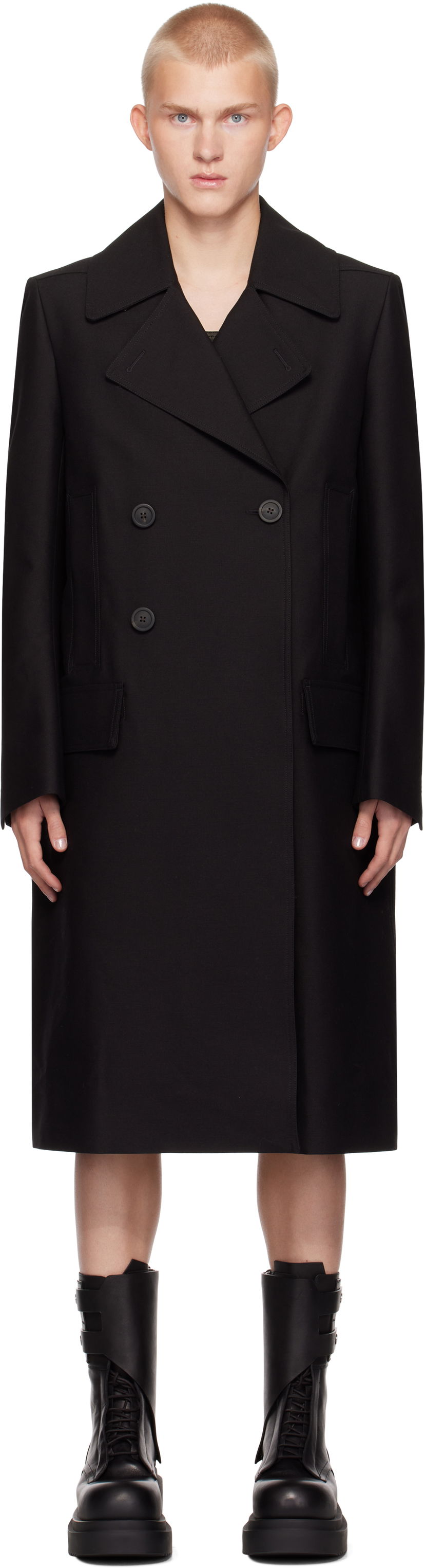 Plašči Rick Owens Slim Drella Coat Črna | RL02D6973 WUT