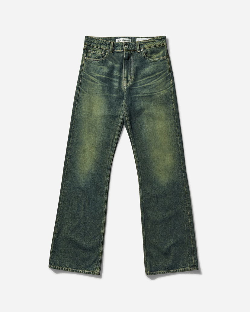 Kavbojke OUR LEGACY Boot Cut Jeans Malibu Zelena | W225BMS 001