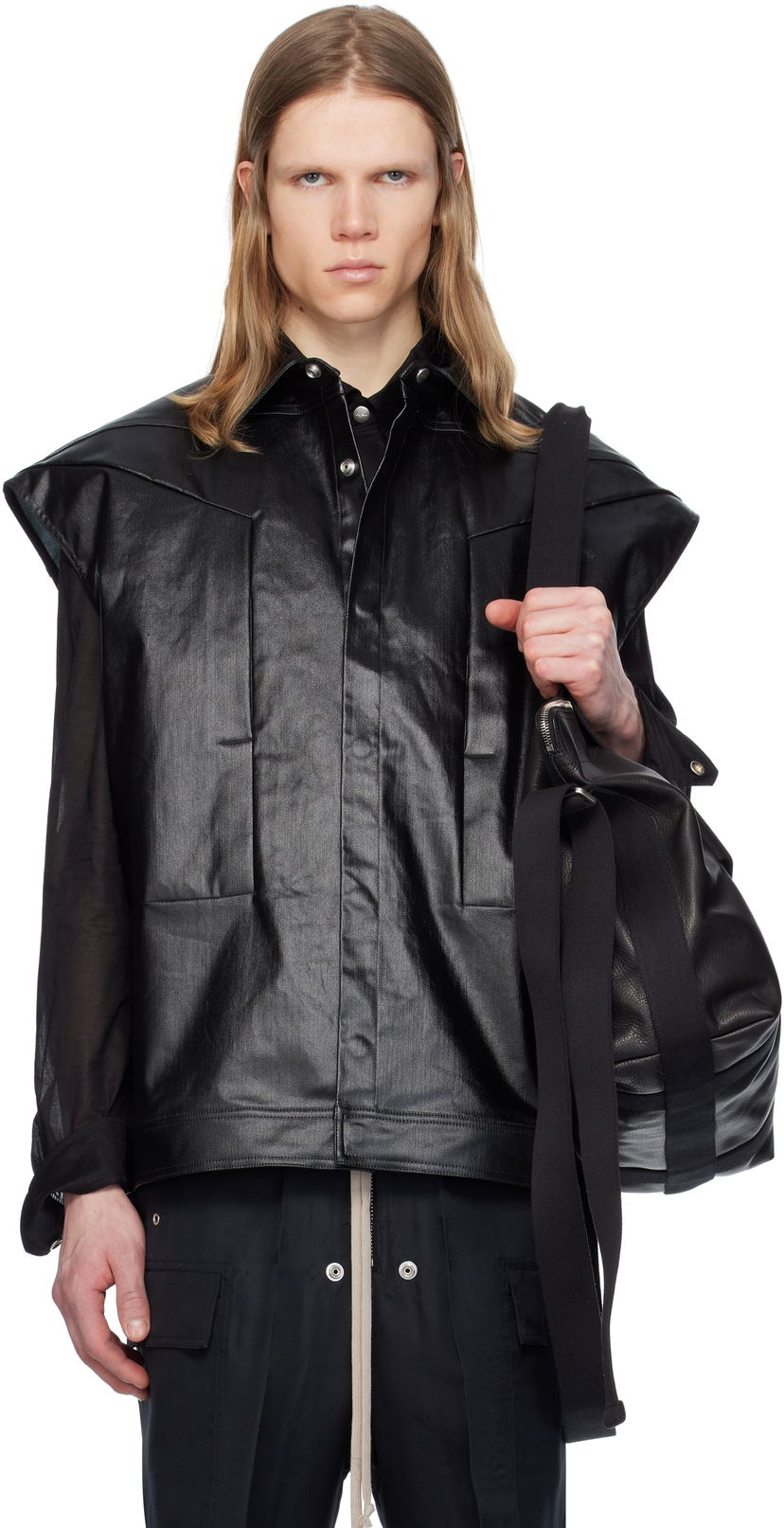 Telovnik Rick Owens Rick Owens Sleeveless Jumbo Shirt Črna | RU01E5776 SCT
