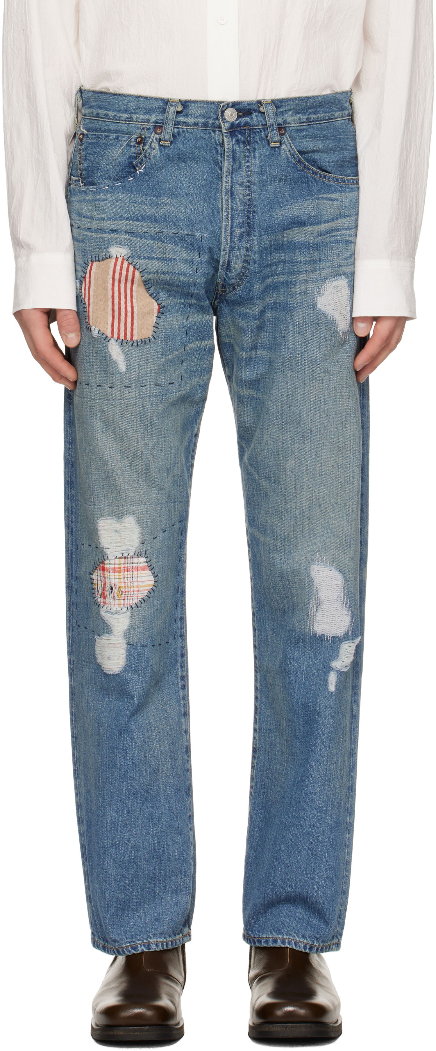 Kavbojke Junya Watanabe Junya Watanabe Levi's Edition Patched Jeans Modra | WO-P212-051, 0