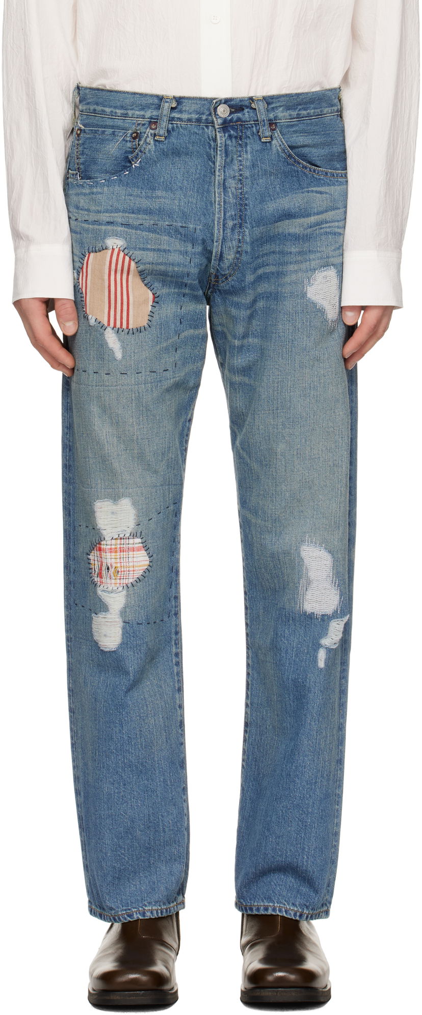 Kavbojke Junya Watanabe Junya Watanabe Levi's Edition Patched Jeans Modra | WO-P212-051