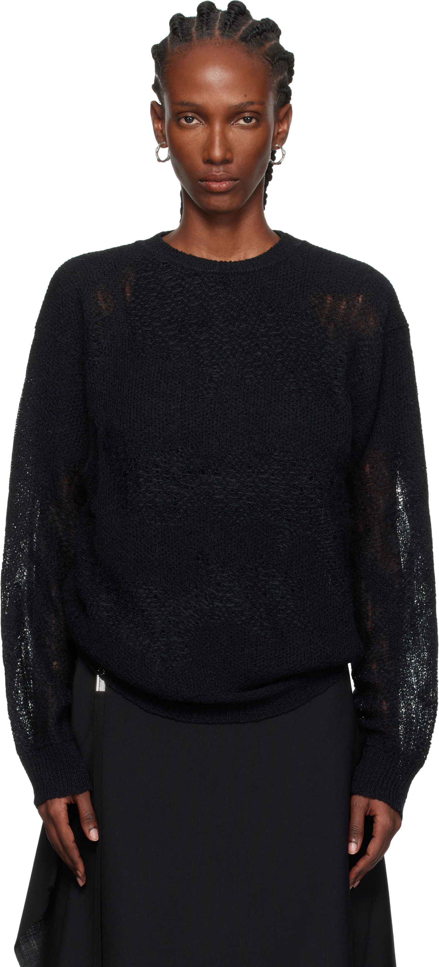 Pleteni pulover Ann Demeulemeester Ann Demeulemeester Lalla Oversize Sweater Črna | 2520-W-KN39-KN070-099, 0