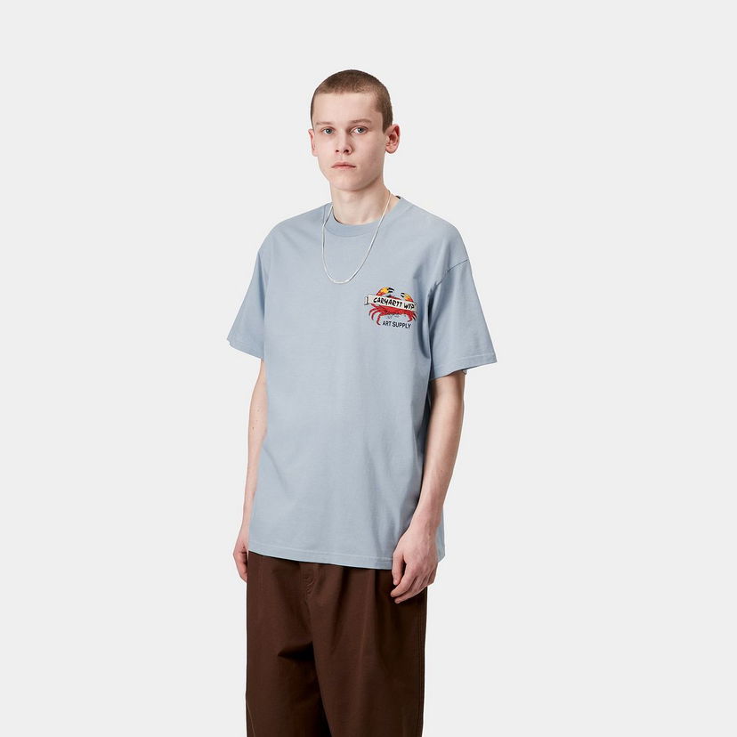Majica Carhartt WIP Short Sleeve Crab Paint T-Shirt Modra | I034778_9