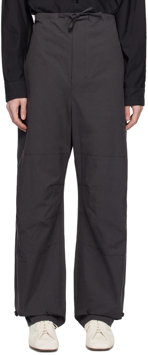 Hlače LEMAIRE LEMAIRE Maxi Trousers Črna | PA1087 LF1220