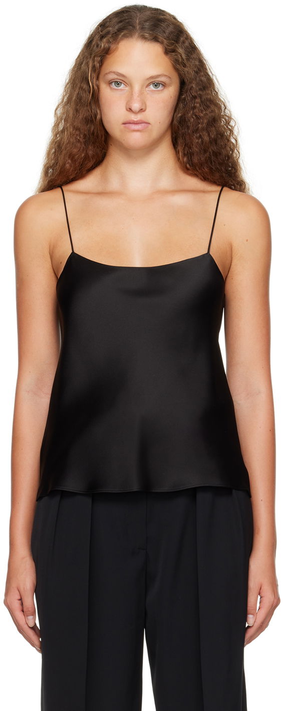 Majica brez rokavov The Row Silk Satin Camisole Črna | W151-W441