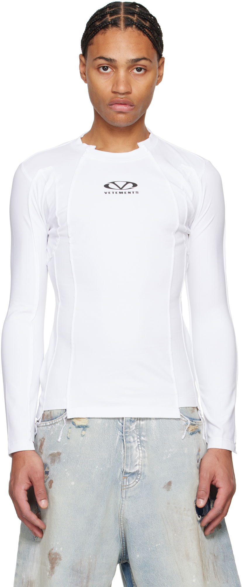 Majica VETEMENTS Oval Logo Cut-Out T-Shirt Bela | UA66LS600W