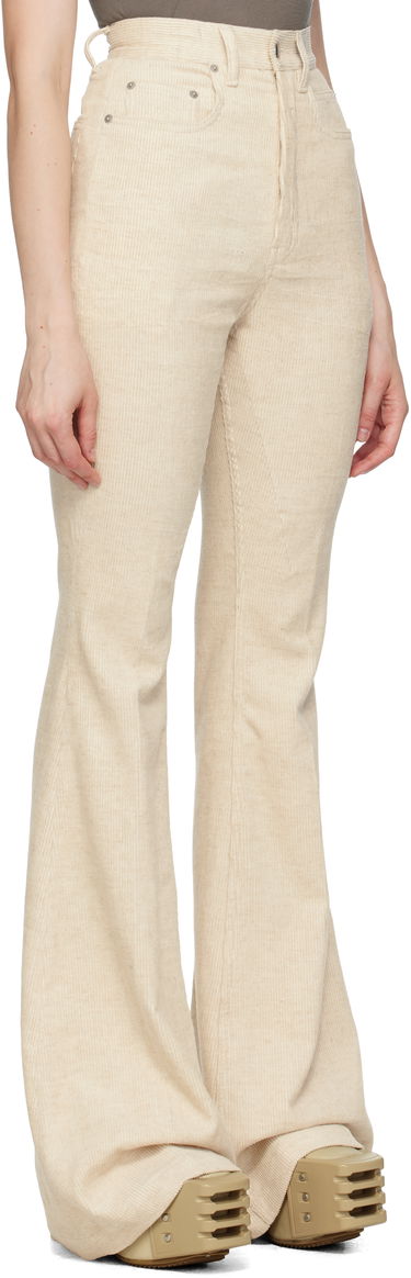 Hlače Rick Owens Rick Owens Bolan Bootcut Corduroy Trousers Bež | RP02E4329 MLC, 1
