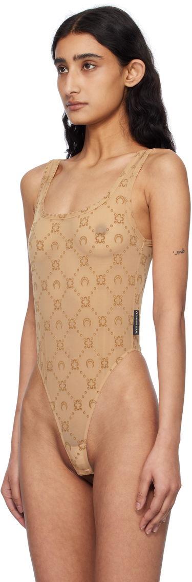 Bodi Marine Serre Marine Serre Recycled Mesh Flock Bodysuit Bež | WUW061A CJER0005, 3