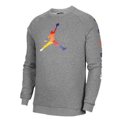 Pleteni pulover Jordan Jordan Rainbow Jumpman Pullover Siva | DA6729-091