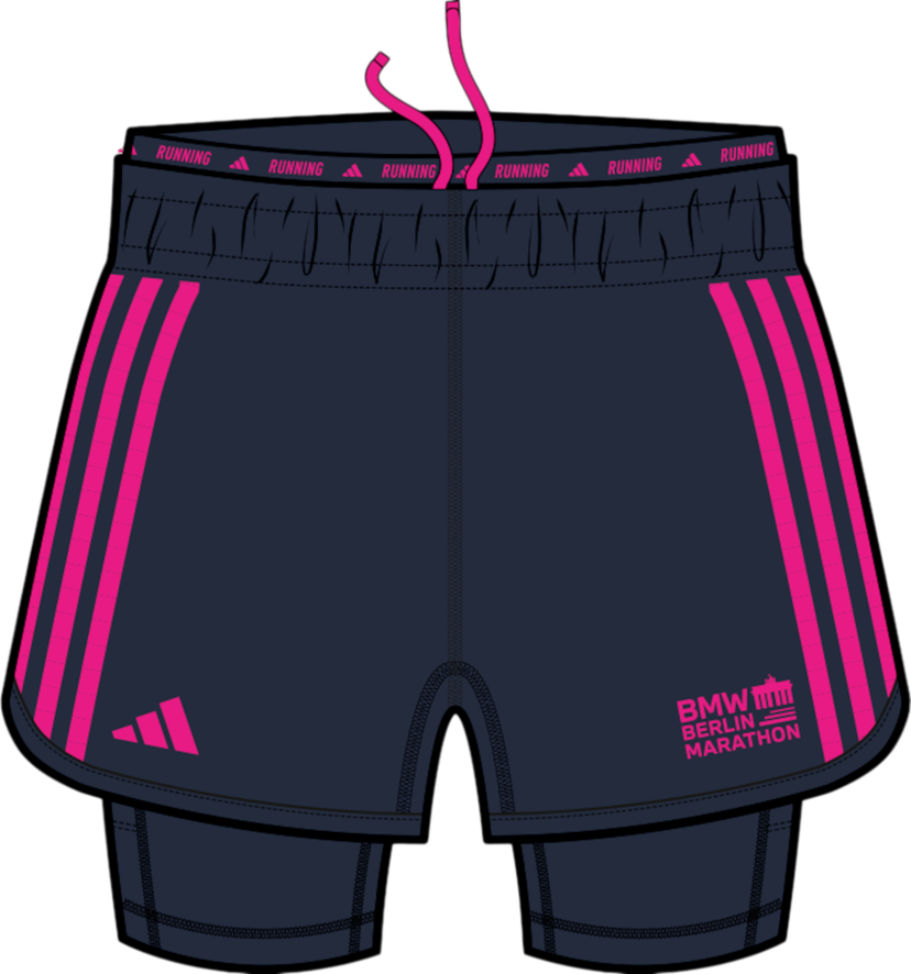 Kratke hlače adidas Originals BMW Berlin Marathon 2025 2-in-1 Running Shorts Mornarica | jz6450
