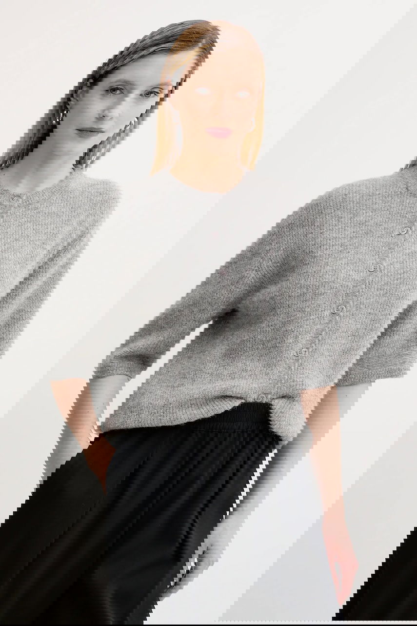 Pleteni pulover Samsoe Samsoe Samsoe Samsoe SAANOURA Cardigan Siva | F25200115, 0