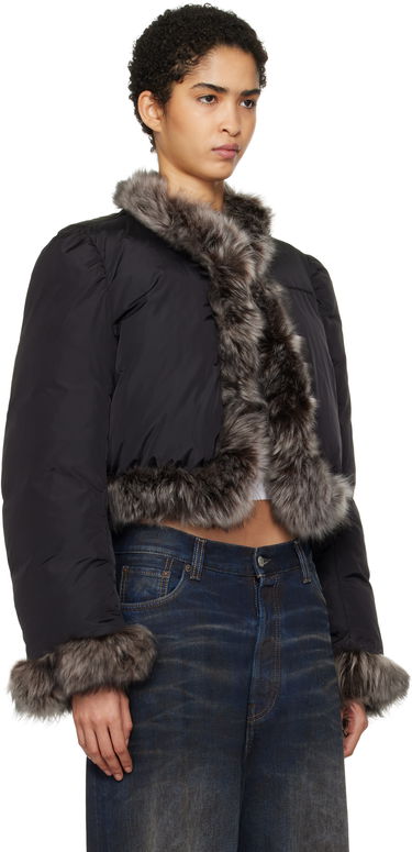Puhovka Alexander Wang Alexander Wang Fur Trim Down Jacket Črna | 1WC4242573, 1