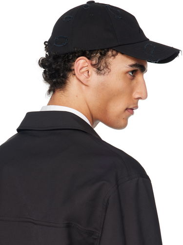 Klobuk We11done We11done Destroyed Embroidered Baseball Cap Črna | WD-AH1-25-415-U-BK, 2