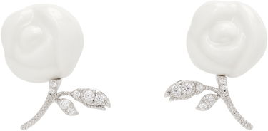 Uhani SHUSHU/TONG YVMIN Edition Ceramic Rose Earrings Bela | 25645WHT00DLR, 0