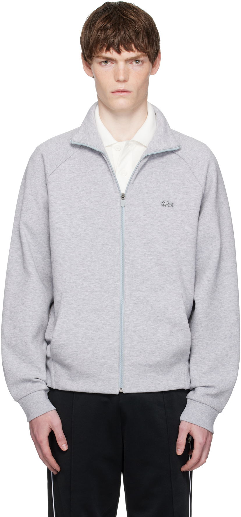 Pulover Lacoste Lacoste Double Faced Jersey Zip-Up Sweatshirt Siva | SH9559_CCA