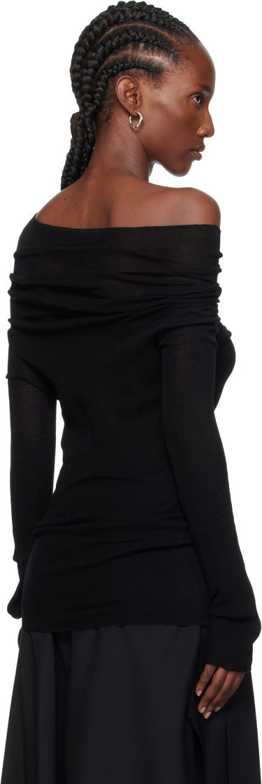 Majica Ann Demeulemeester Ann Demeulemeester TIzziana Knitted Off-Shoulder Top Črna | 2520-W-KN29-FA059-099, 2