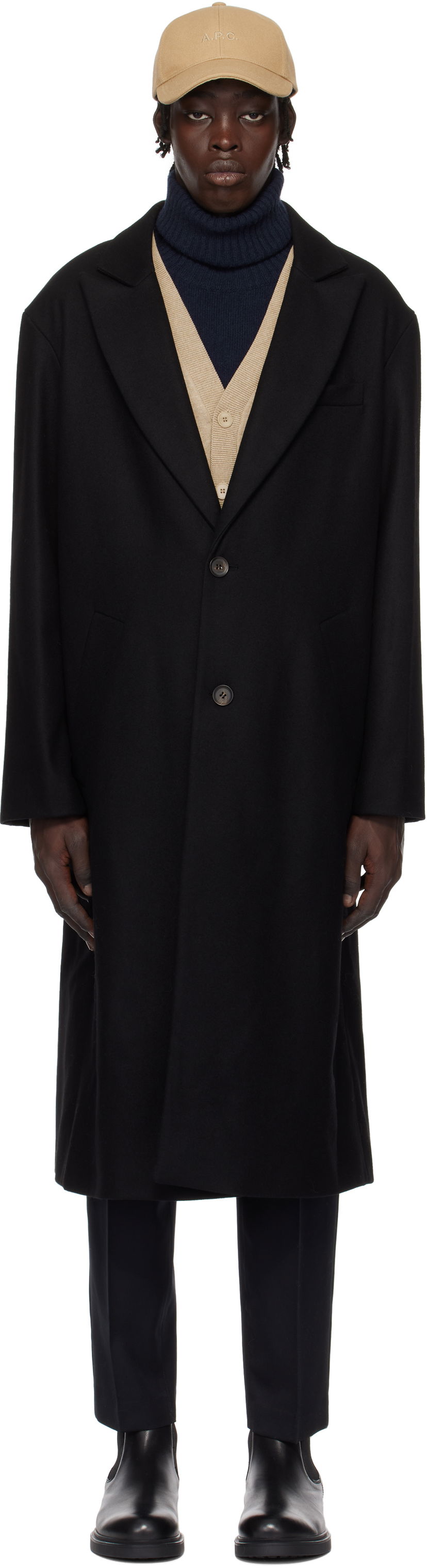 Plašči A.P.C. Oversized Wool Coat Črna | WOAJS-H01543