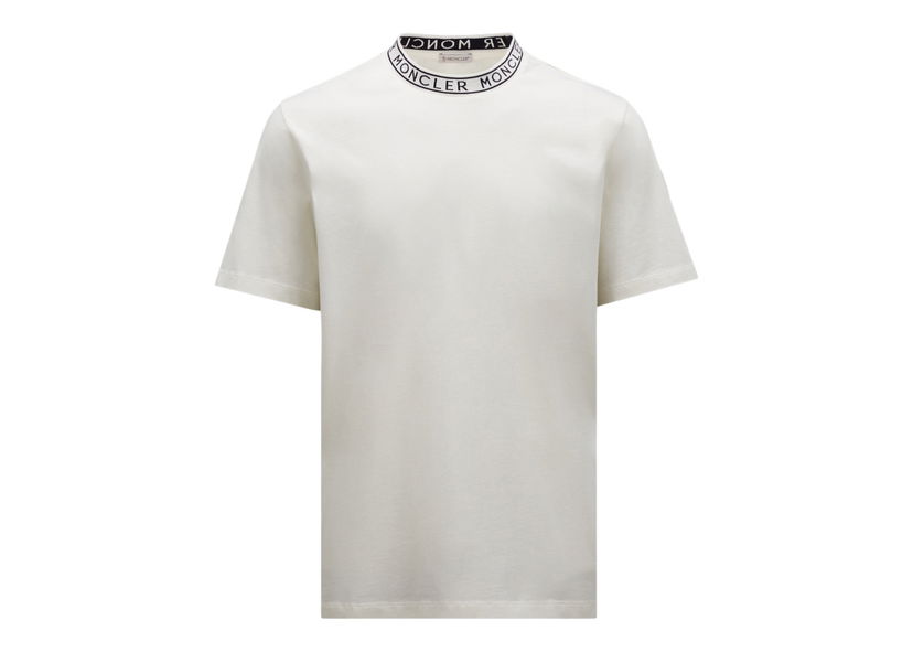 Majica Moncler Logo Collar T-Shirt Off White Bela | I10918C000128390T032