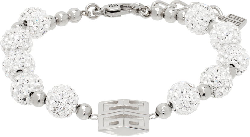 Zapestnica Givenchy Crystal Embellished 4G Logo Charm Bracelet Kovinski | BF20HPF05M040