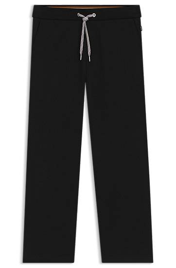 Trenirka BOSS Tracksuit Bottoms with Patterned Drawcord Črna | 50543426