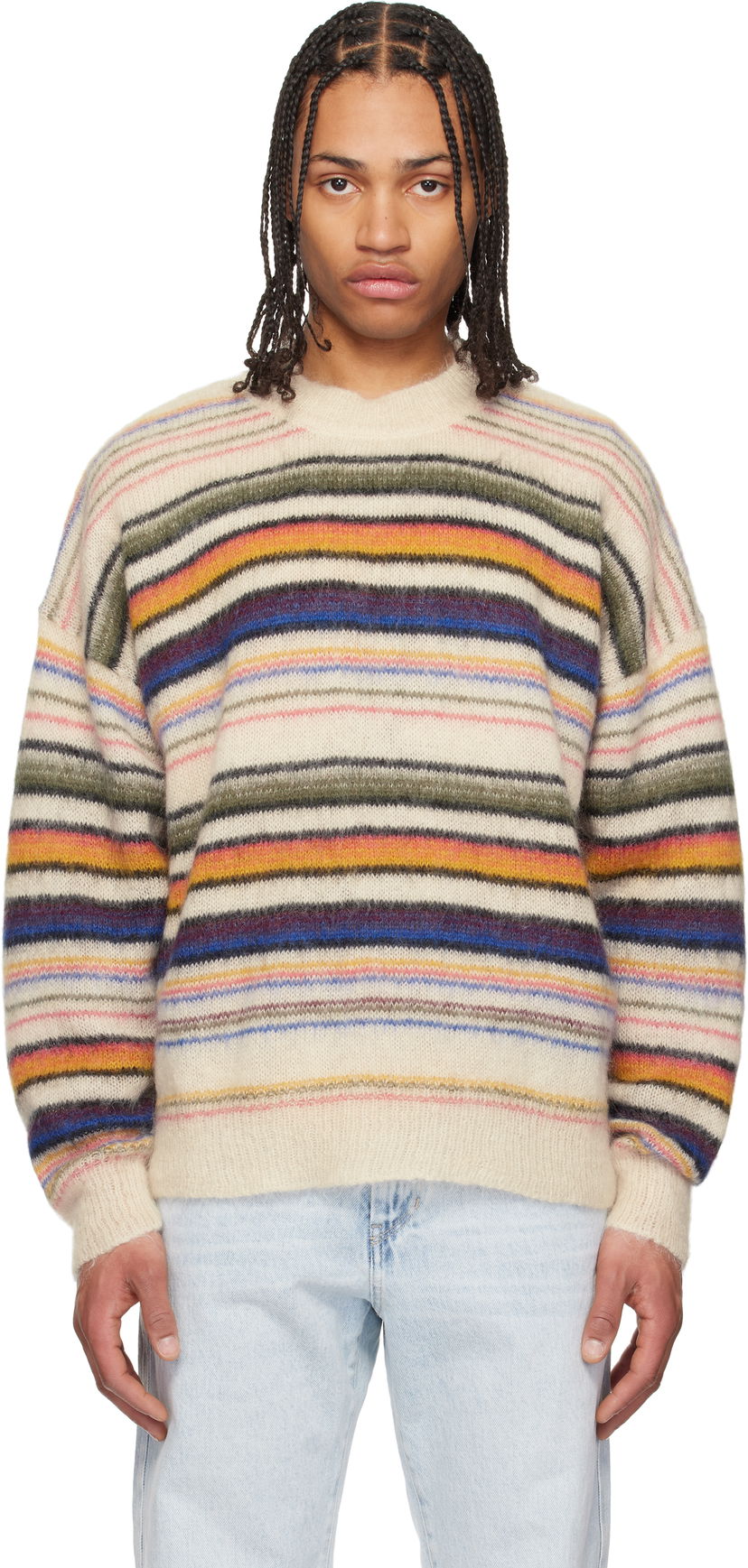 Pleteni pulover ISABEL MARANT Isabel Marant Drusselh Striped Knit Sweater Večbarvna | 25PPU0062HA-C1L09H