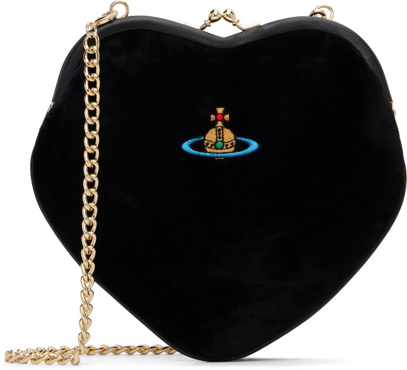 Torbica Vivienne Westwood Vivienne Westwood Belle Heart Frame Bag Črna | 4B01000DW-W00ZL-