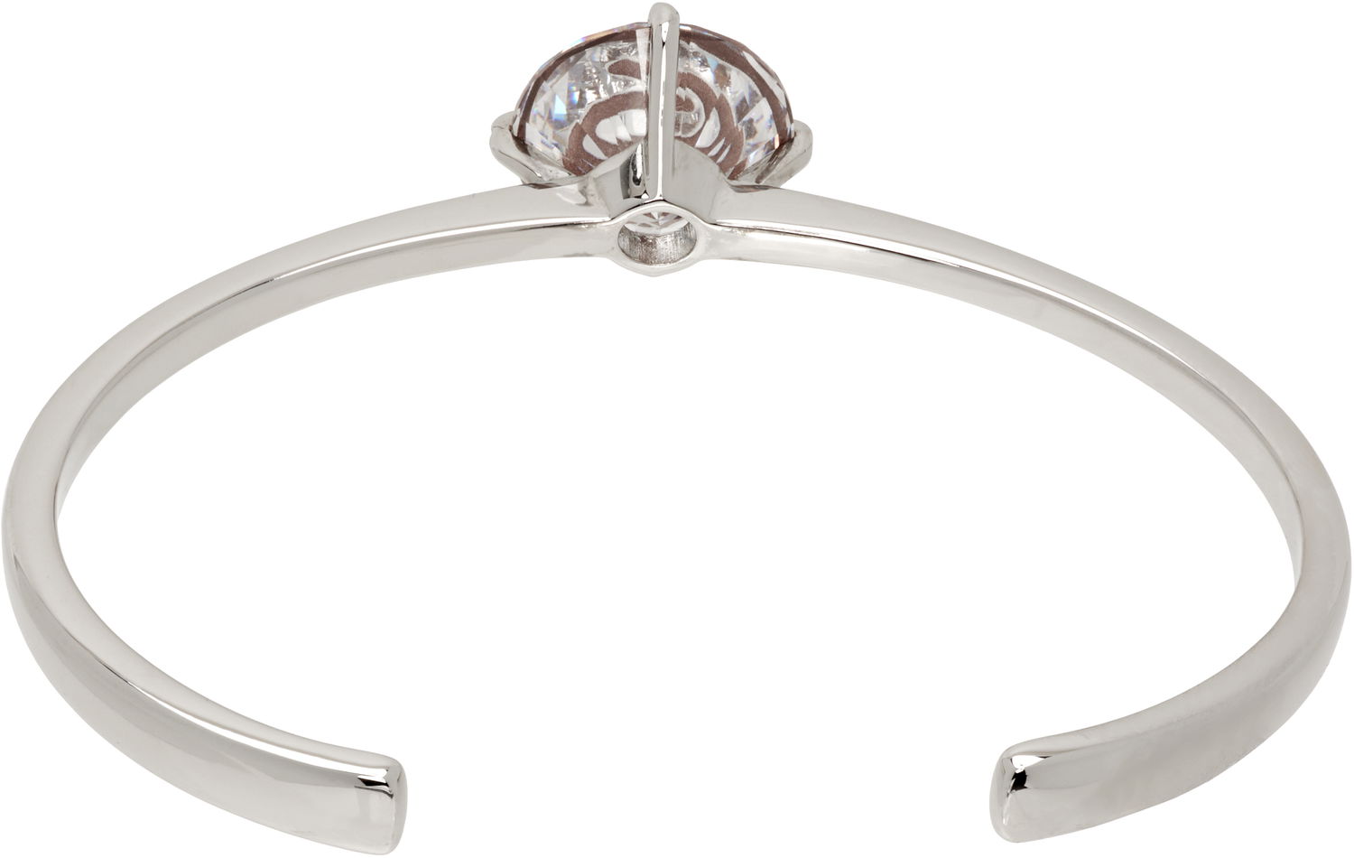 Zapestnica Maison Margiela MM6 Maison Margiela Silver & White Enamel Logo Cuff Bracelet Kovinski | SM6UY0101 P8372, 1