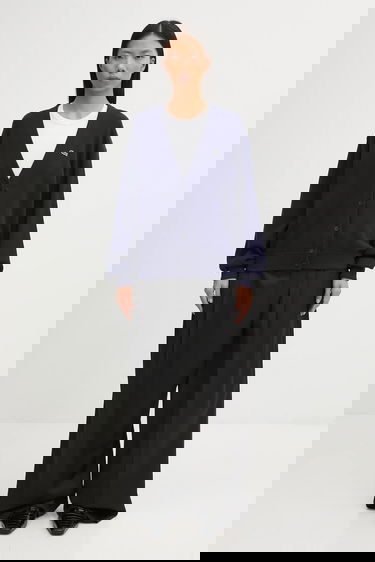 Pleteni pulover Lacoste V-Neck Button-Up Relaxed Fit Wool Blend Cardigan Mornarica | AF4143, 4