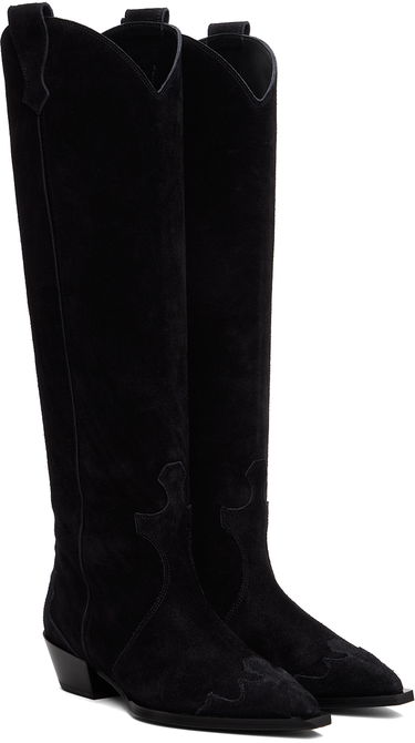 Oblačila Aeyde Aeyde Aruna Suede Cowboy Tall Boots Črna | A11-KB-ARUP40CH-223-800-022, 3