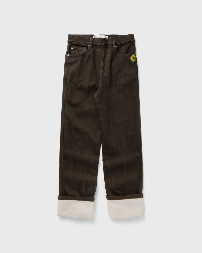 Kavbojke JW Anderson CONTRAST TURN UP JEANS Jeans Rjava | DT0100-PG1673-958