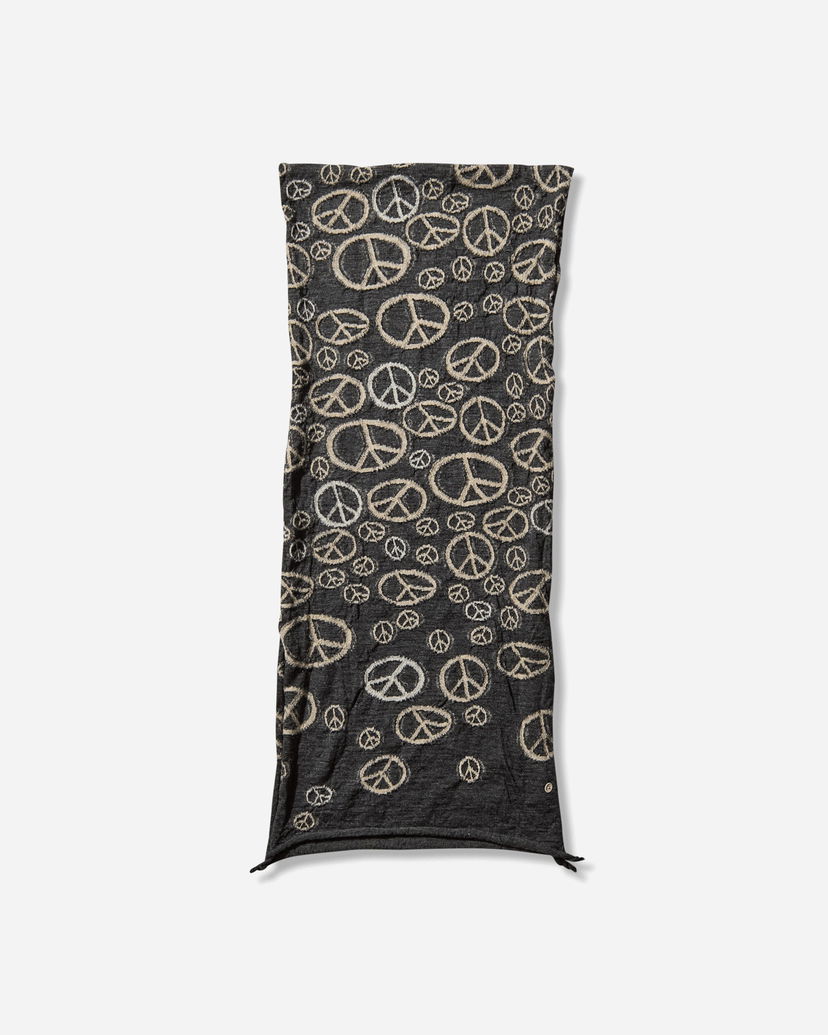 Šala KAPITAL Fulling Wool Peace Mark Happy Scarf Večbarvna | EK-1819XM BLACK