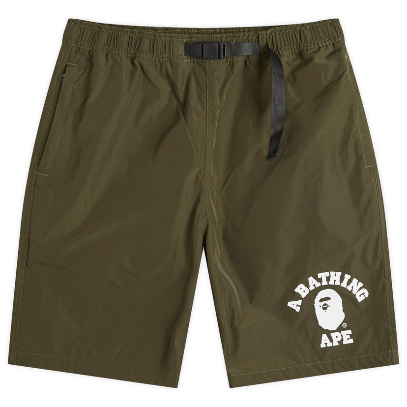 Kratke hlače BAPE A Bathing Ape Men's College Beach Shorts in Olive, Size Large | END. Clothing Zelena | 001SPK301005M-OLV