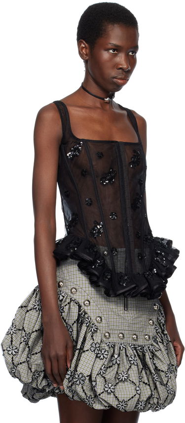 Krila Chopova Lowena Chopova Lowena Afly Sequin Tulle Corset Črna | 2282, 1
