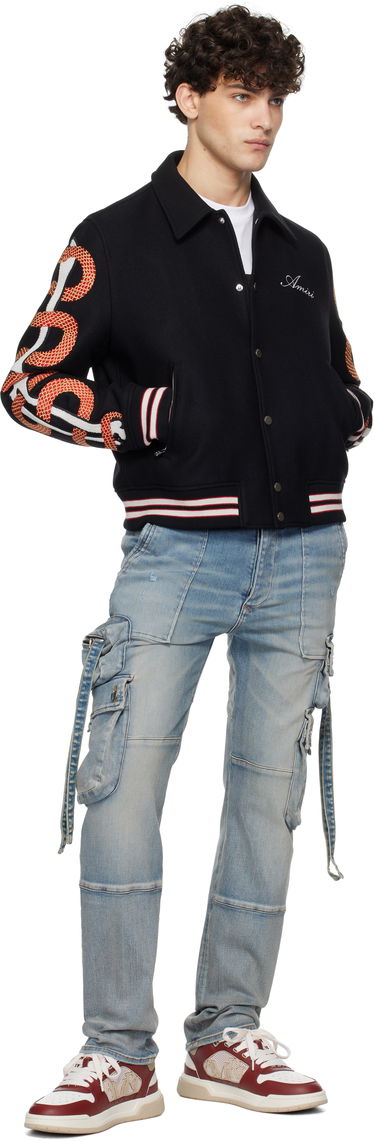 Bomber jakna AMIRI Snake Bones Embroidered Bomber Jacket Črna | AMOUVY1015, 3