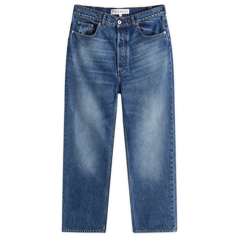 Kavbojke JW Anderson Cropped Straight Leg Jeans Modra | DT0094-PG1619-844