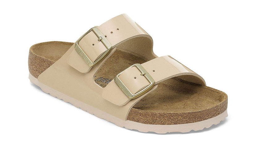 Superge in čevlji Birkenstock Arizona Birko-Flor Patent Regular Fit Sandal Bež | 1013069