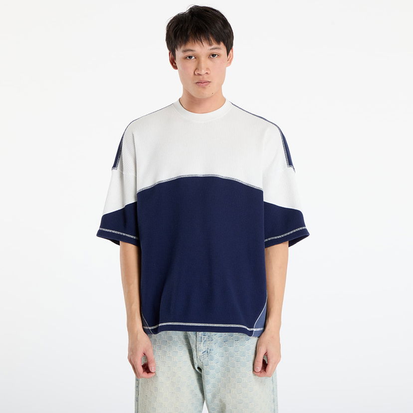 Majica adidas Originals La Cienega Waffle-Knit Colorblock Short Sleeve Sports T-Shirt Bela | JX6162