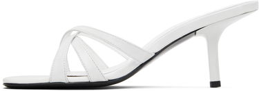 Nega čevljev BY FAR BY FAR Julie Creased Calf Leather Heeled Sandals Bela | MWFHO020CL034WH025PL, 2