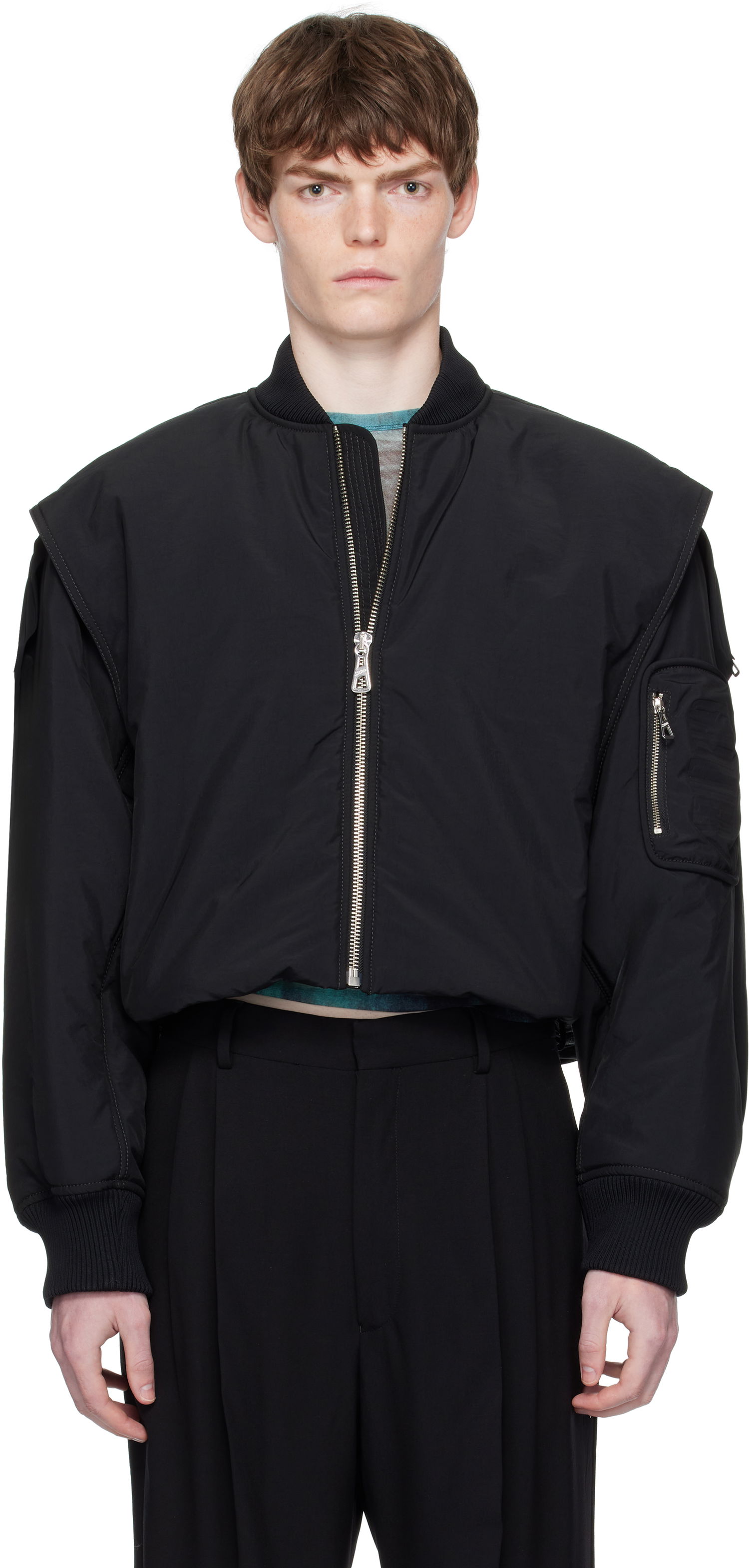 Bomber jakna Jean Paul Gaultier Jean Paul Gaultier 'The Hooded' Bomber Jacket Črna | 25/03-U-OU005-W007-00, 0