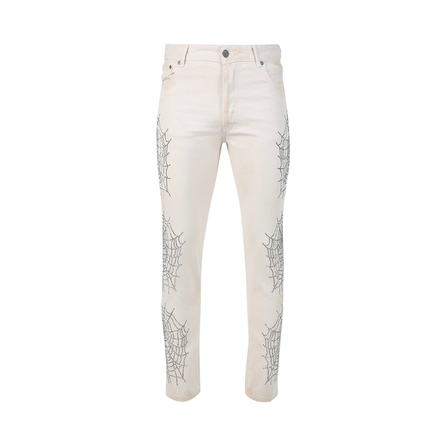 Kavbojke Palm Angels Spider Regular 5 Pockets Pants Bela | PMYA012F22DEN0080372, 1