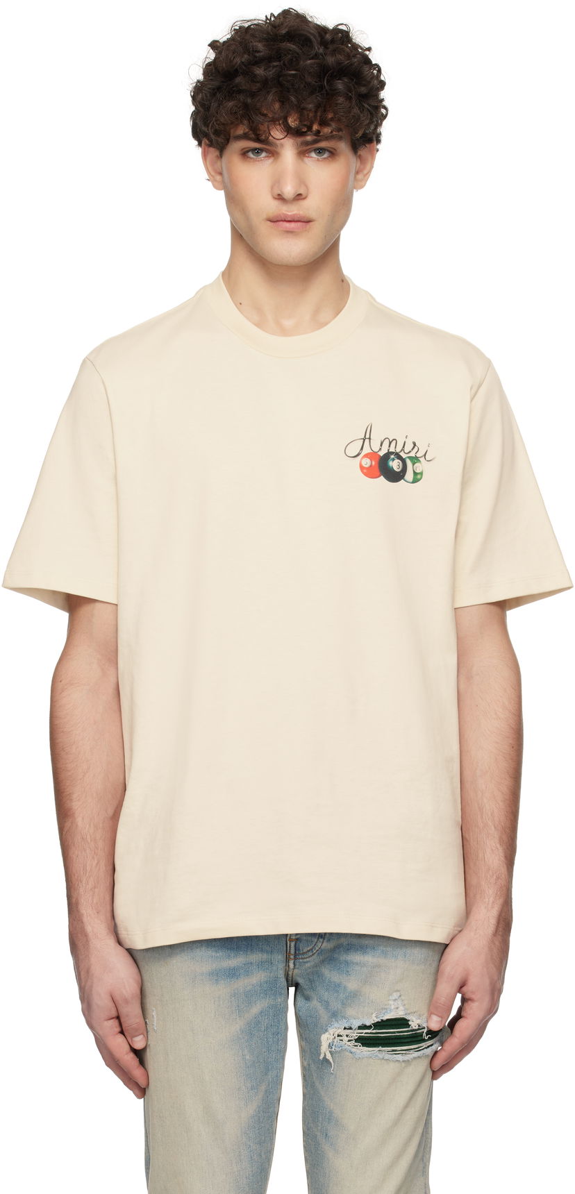 Majica AMIRI Pool Cue Graphic T-Shirt Bež | AMJYTE1135