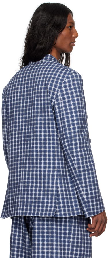 Jakna ERL ERL Check Double-Breasted Blazer Modra | ERL10J038, 2