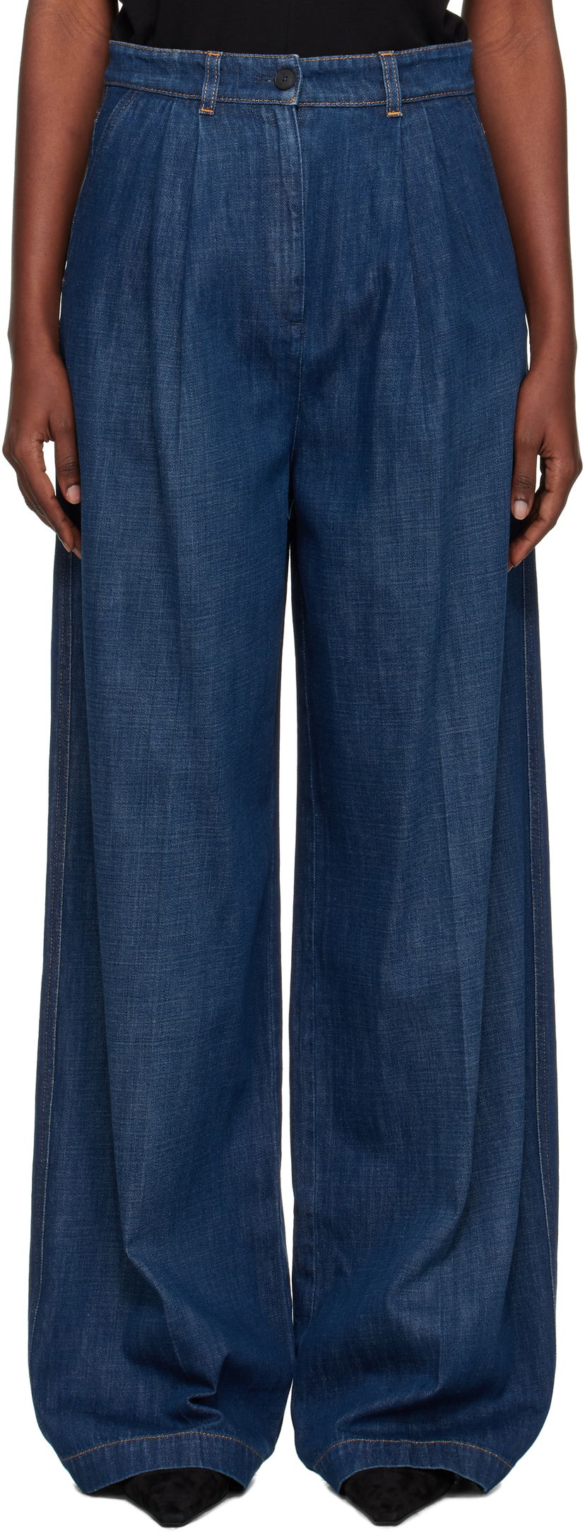 Kavbojke LANVIN Lanvin Darted Wide Leg Jeans Modra | RW-TR0316-D089-E25