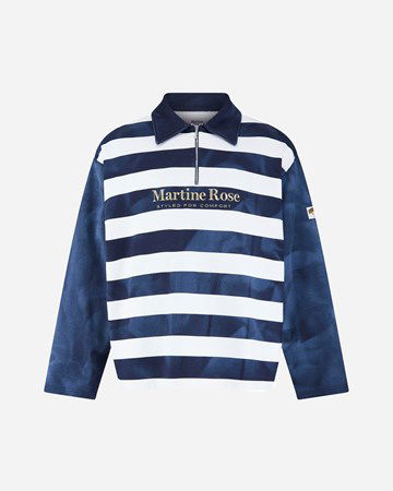 Polo majica Martine Rose Zip up Polo Mornarica | MRSS24632B