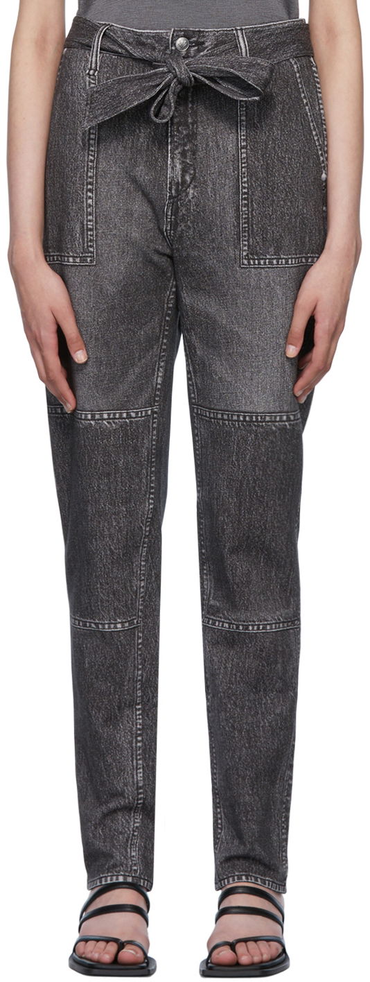Kavbojke rag & bone Miramar Mia Denim Tie-Waist Pants Siva | WCW22P7003LF03