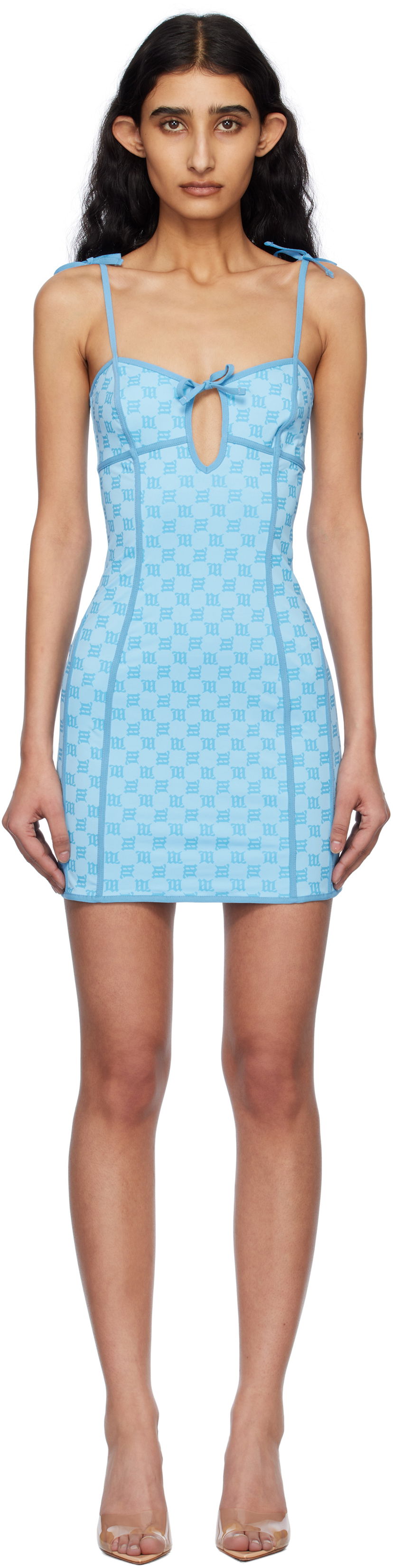 Obleke MISBHV MISBHV Monogram Coquette Mini Dress Modra | 250W806