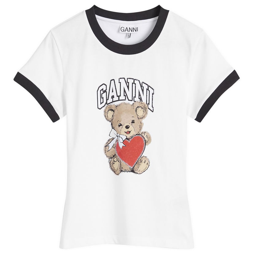 Majica GANNI Bear Baby T-Shirt Bright White Bela | T4061-151