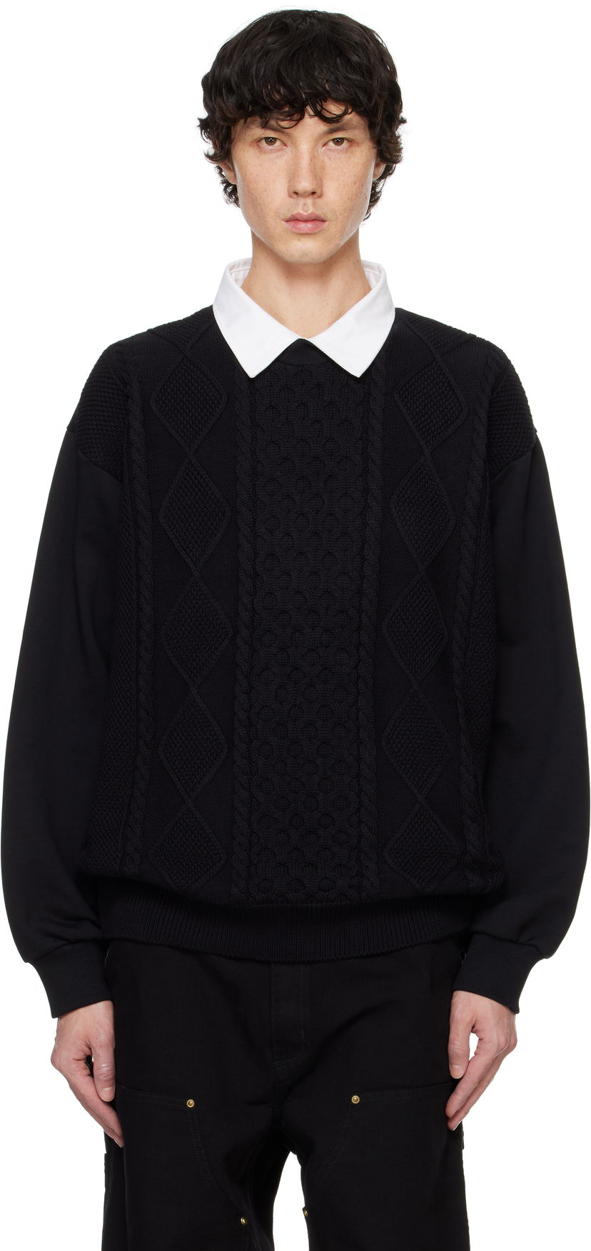 Pleteni pulover Carhartt WIP Black Knit Tridon Sweater Črna | I034033