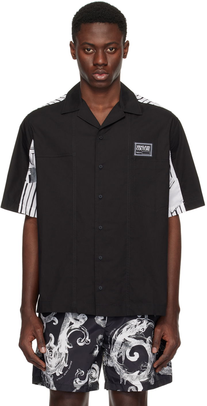 Srajce Versace Couture Black & White Magazine Shirt Črna | E76GAL202_EN0132